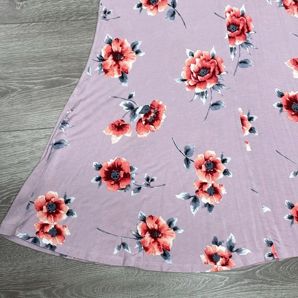 Forever 21+ Lavender Floral Sleeveless Swing Dress 1X - Picture 12 of 13